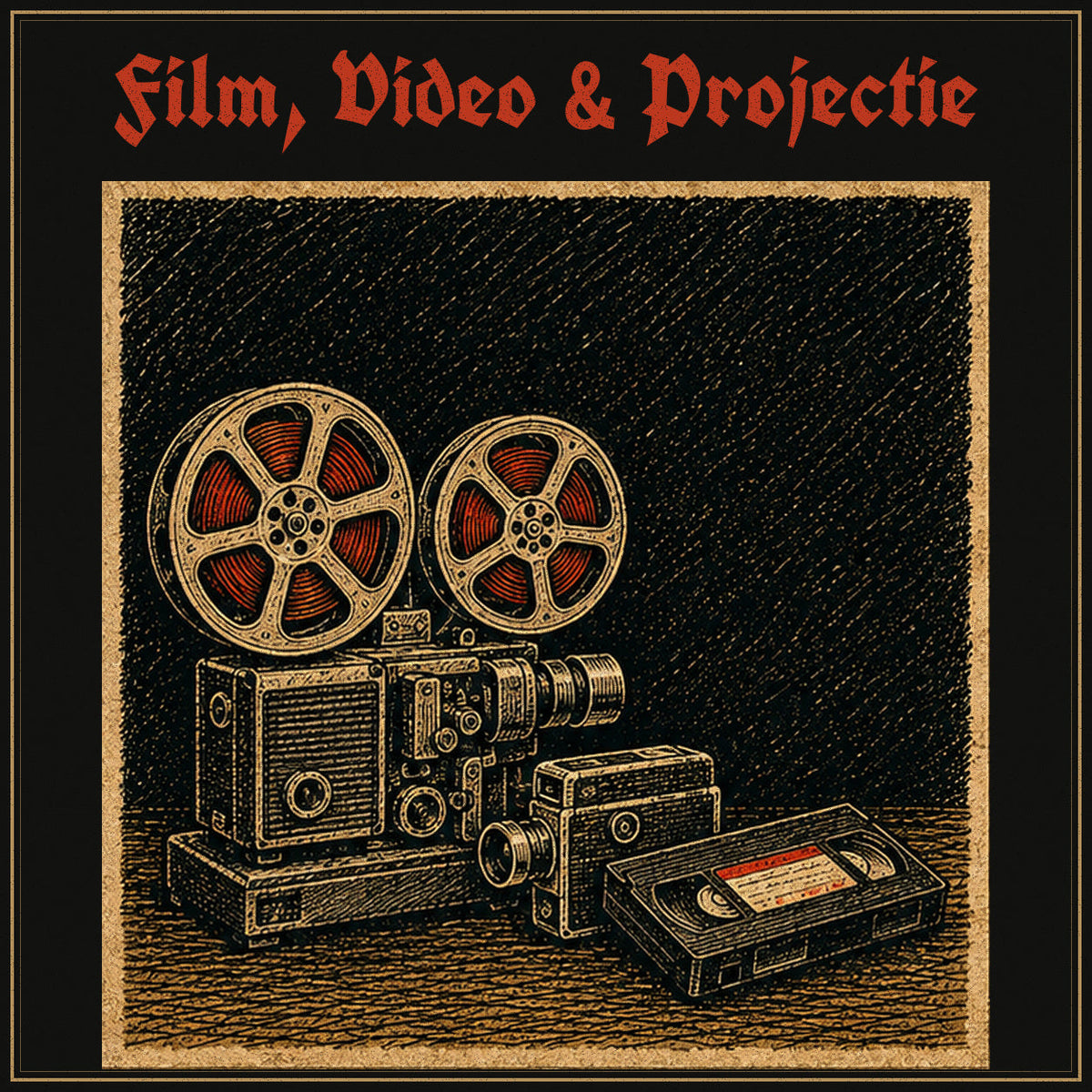 Film, Video & Projectie - De Majum, vintage houtsnede-illustratie