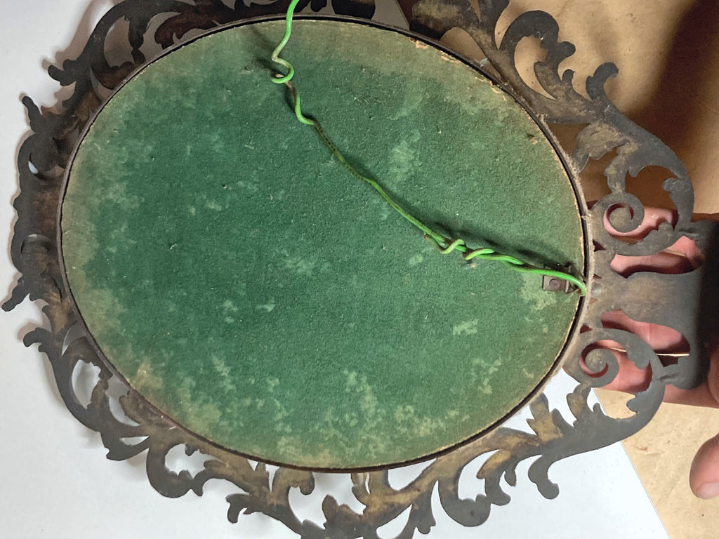 Ovale vintage spiegel met opengewerkte sierlijst – foto 4