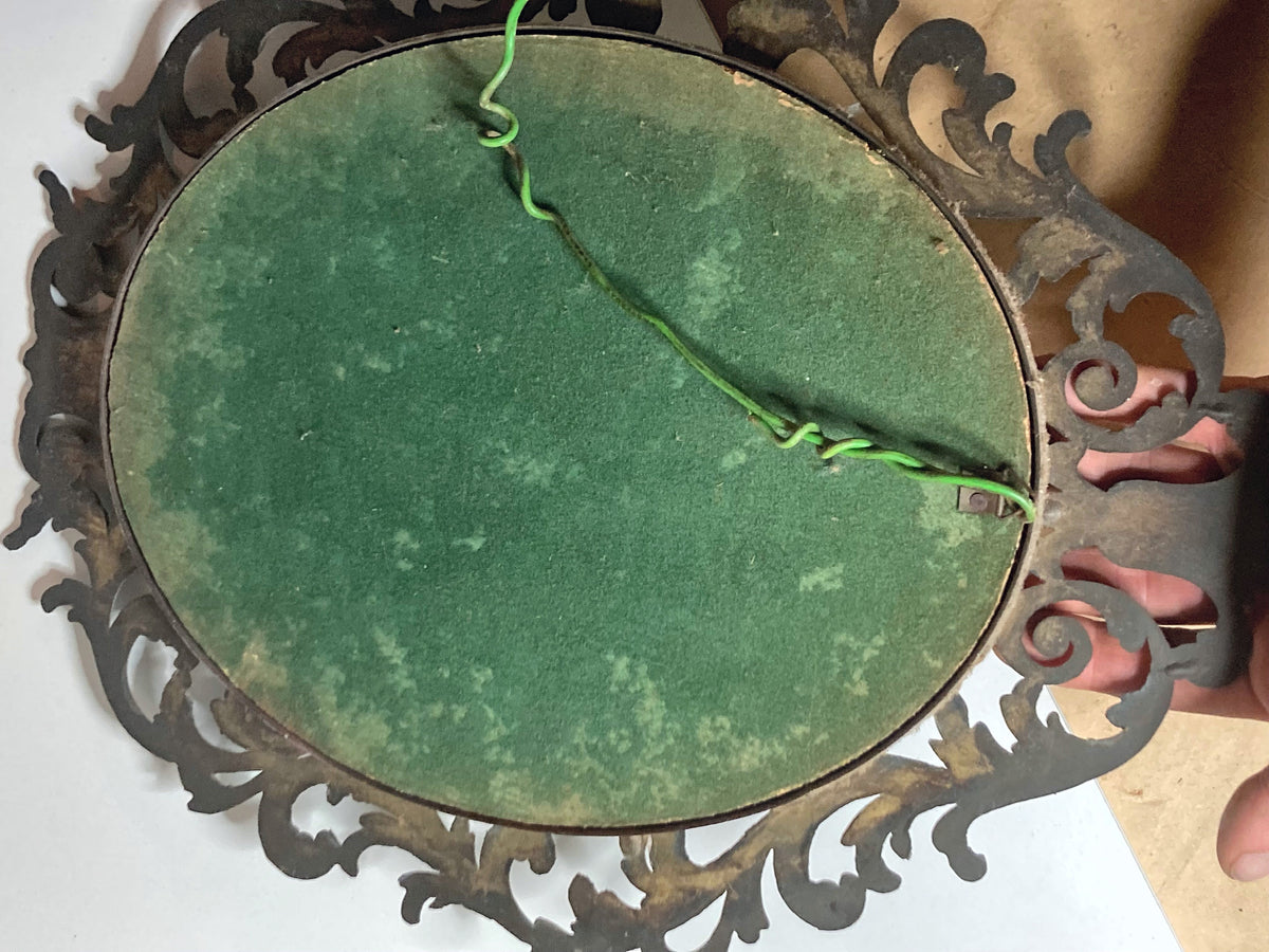Ovale vintage spiegel met opengewerkte sierlijst – foto 4