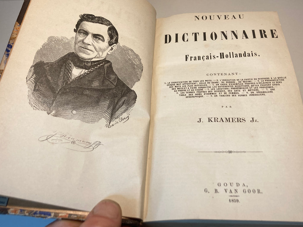 Antieke J. Kramers woordenboeken Frans-Nederlands (1859) – aanvullende productfoto 3