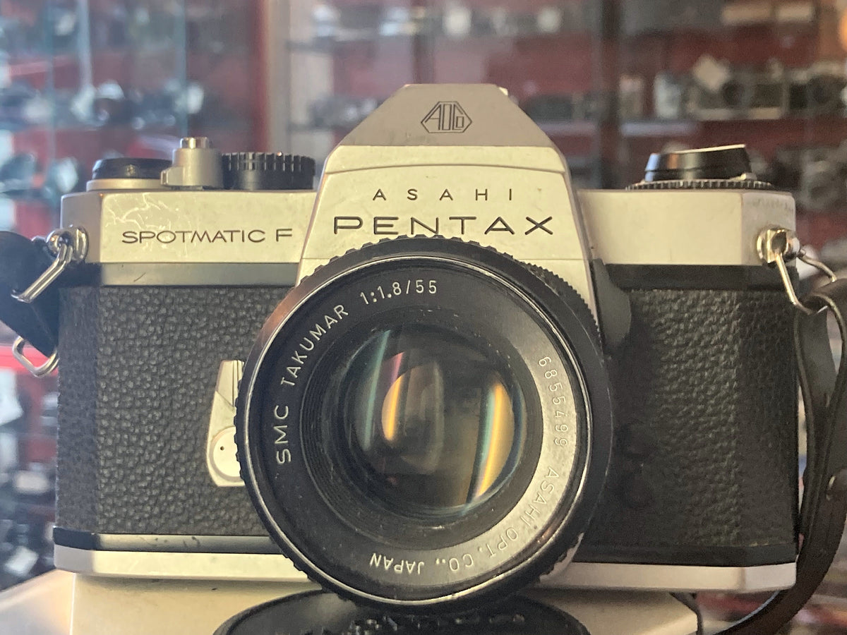 Asahi Pentax Spotmatic F spiegelreflexcamera met SMC Takumar 55mm f/1.8, getest en werkend – foto 2 van 5