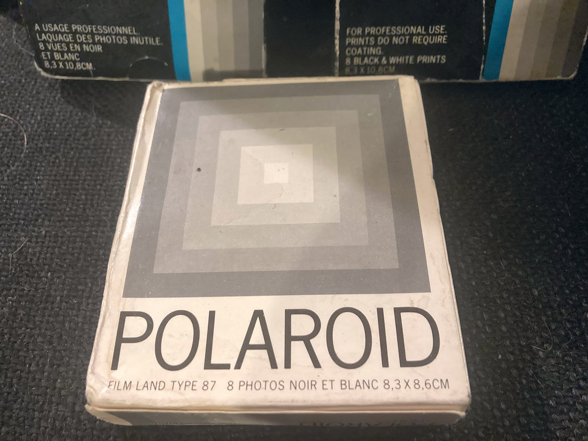 Drie vintage Polaroid filmpakken Type 667 en Type 87 zwart-wit, verlopen 1981 – foto 3 van 5