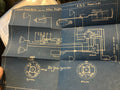 Blauwdruk van de elektrische installatie van een Willys Knight A.D.5, rechtop gefotografeerd