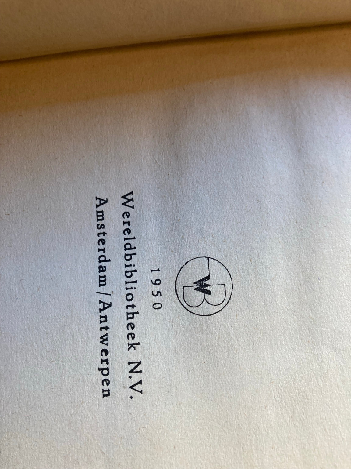 Uitgeverspagina, Wereldbibliotheek, 1950