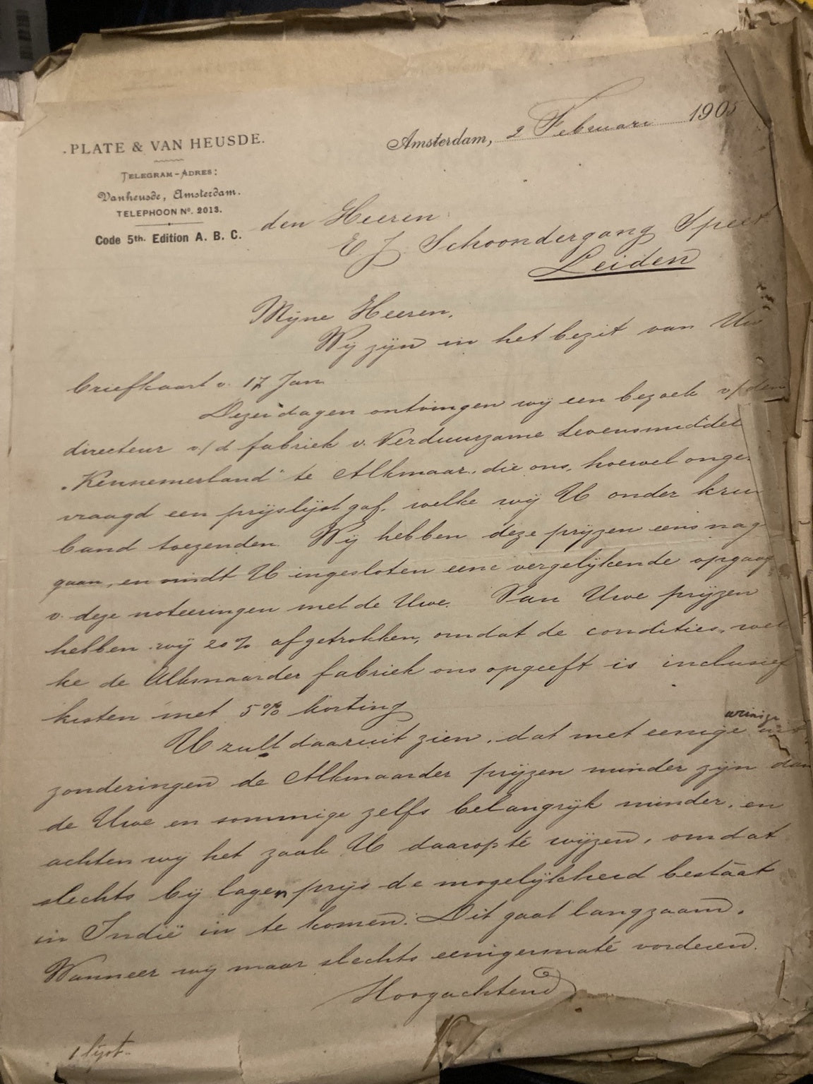 Brief uit het archief, recht gedraaid