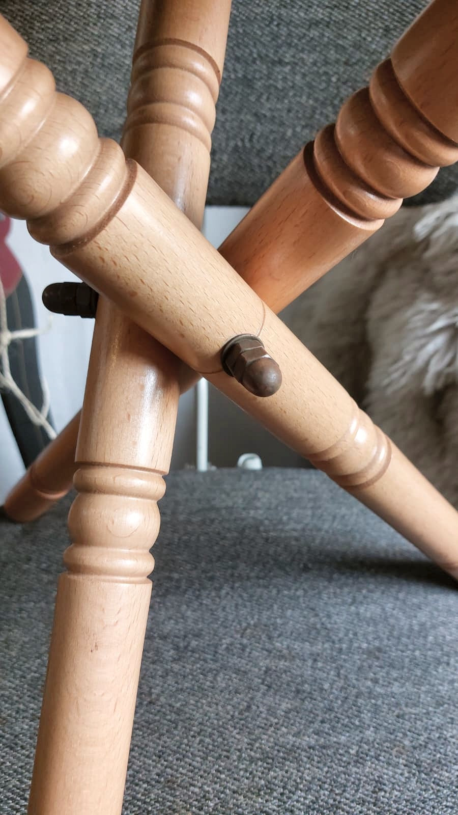 Vintage KANZ leren driepootkruk – foto 6