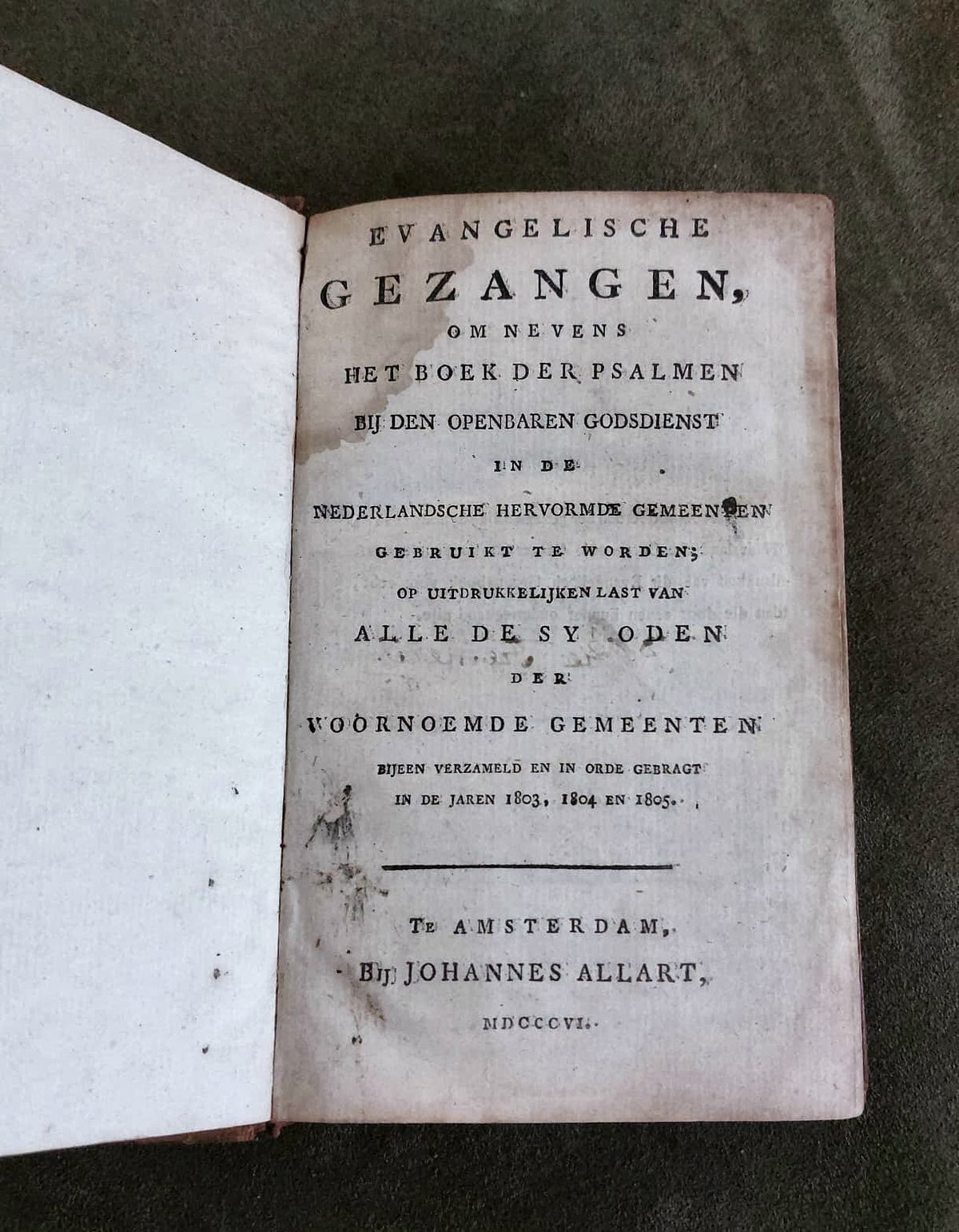 Evangelische gezangen, leren band - 1e druk, jaartal 1806 - gesigneerd – foto 5