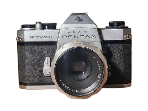 Asahi Pentax Spotmatic II met Carl Zeiss Jena Tessar 50mm f/2.8 – vintage analoge camera bij De Majum Rotterdam