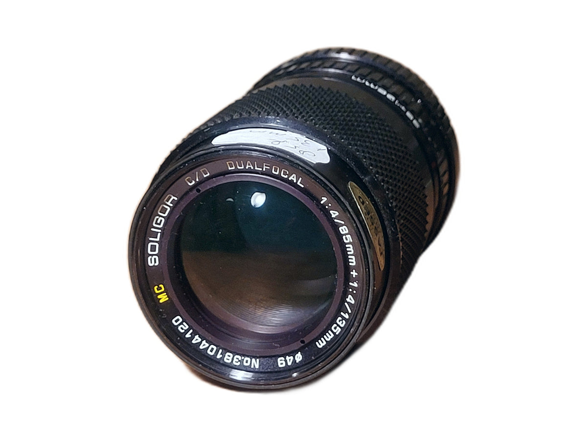 Soligor C/D lens met twee brandpunten, MC 85mm / 135mm f/4 vintage telelens