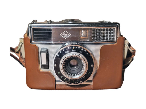 Agfa Optima Parat compactcamera met Agfa Color Solinar 30mm f/2.8 en originele case – vintage analoge camera bij De Majum Rotterdam