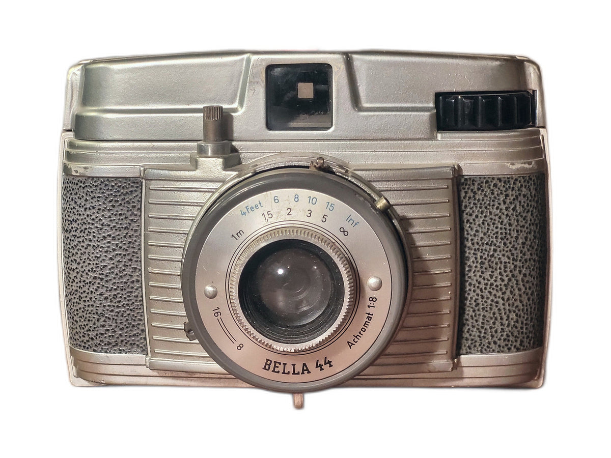 Bilora Bella 44 vintage 6x6 camera met Achromat 1:8 lens – vintage analoge camera bij De Majum Rotterdam