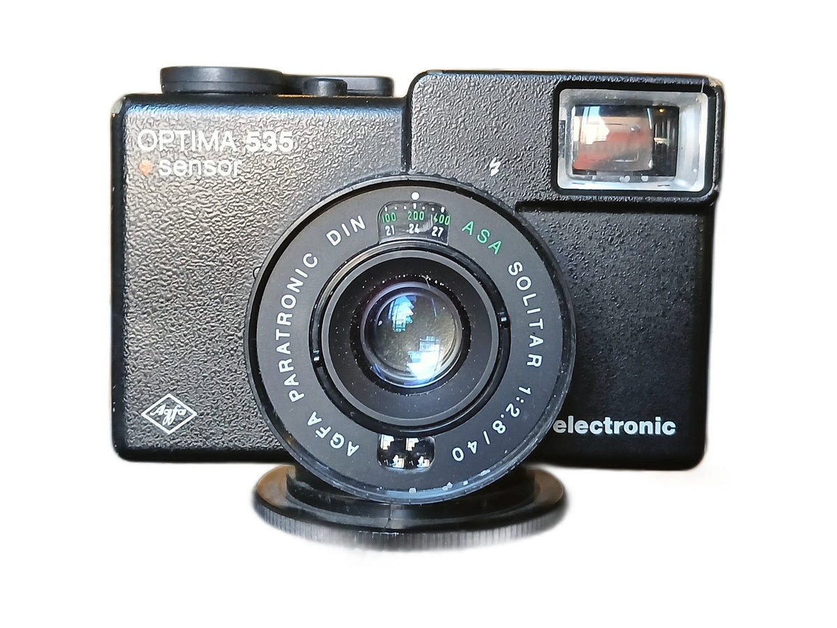 Agfa Optima 535 Sensor Electronic 35mm camera met Solitar 2.8/40mm