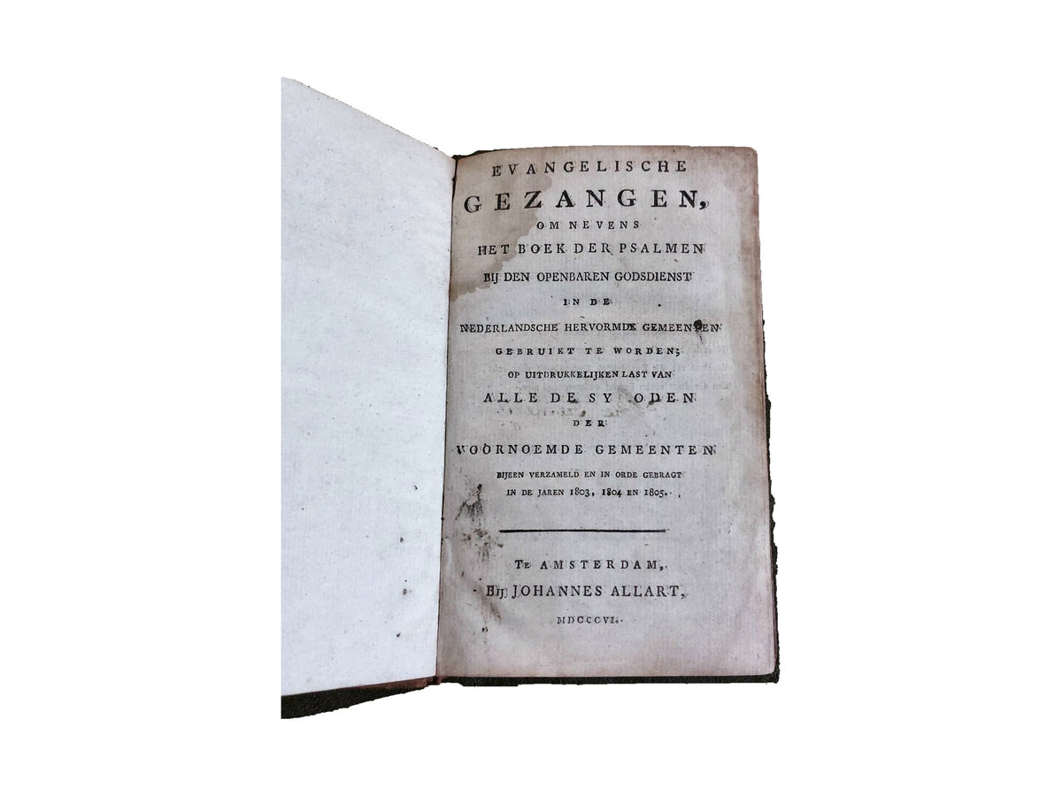 Evangelische gezangen, leren band - 1e druk, jaartal 1806 - gesigneerd – foto 5