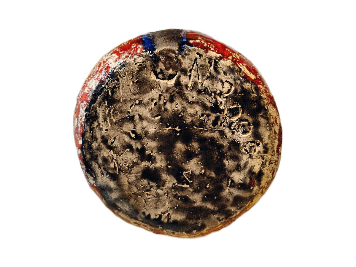 West Germany Fat Lava keramieken studio-aardewerk vaas – rood, blauw en zwart – foto 2