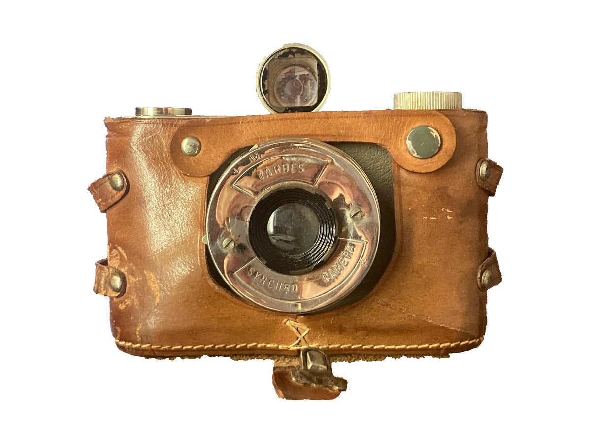 Tahbes Synchro 6×6-camera met originele leren tas, ca. 1948 – foto 1