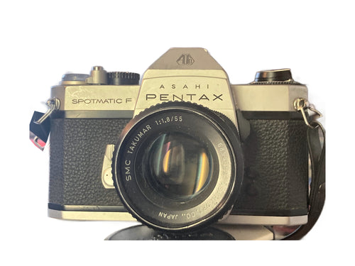 Asahi Pentax Spotmatic F spiegelreflexcamera met SMC Takumar 55mm f/1.8, getest en werkend – foto 2 van 5