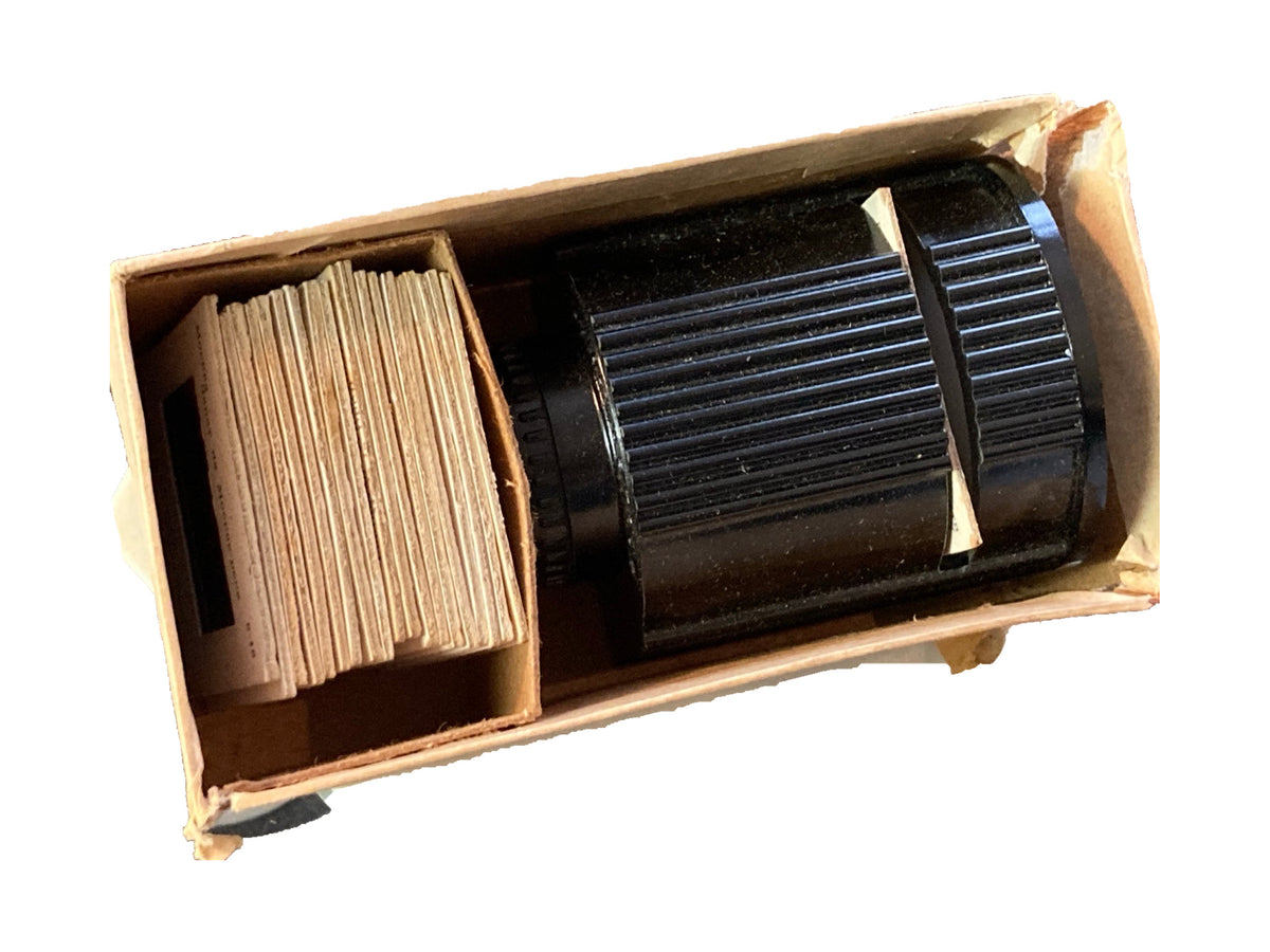 Lenfilm F-2 filmoscoop met dia’s in de originele doos