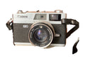 Voorzijde van de Canon Canonet QL17 met 40mm f/1.7-objectief