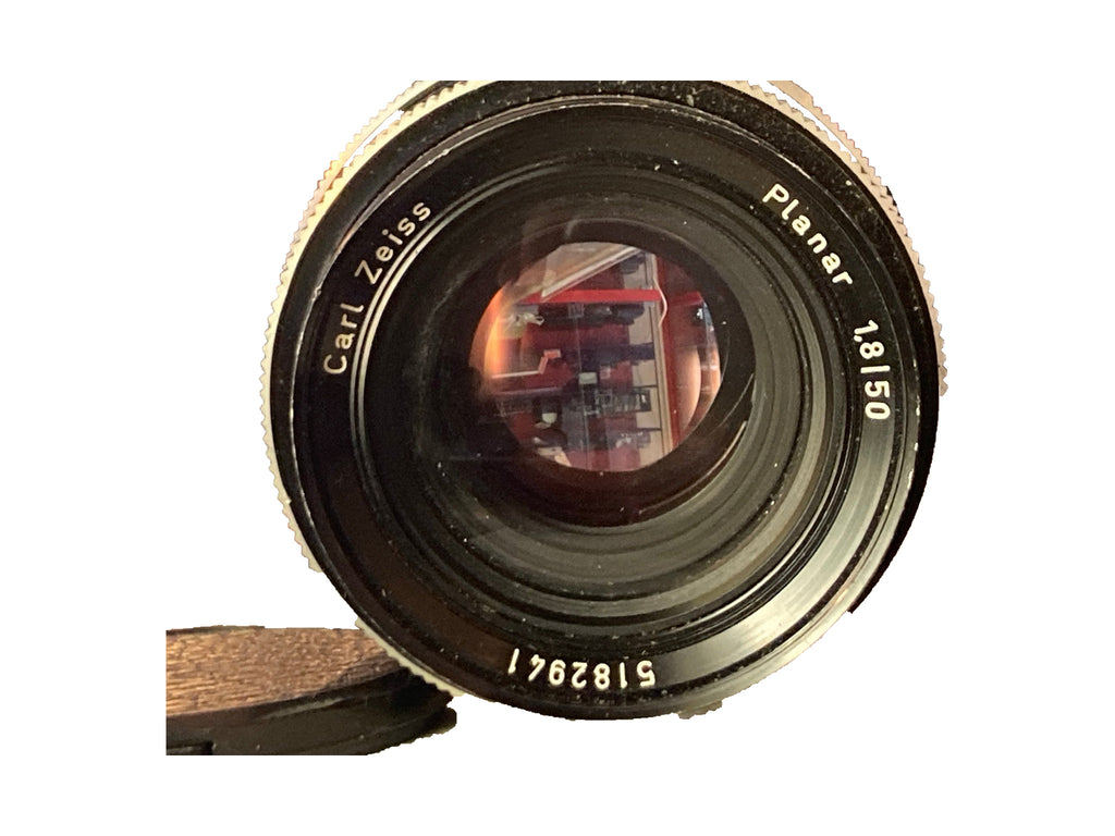 Vooraanzicht lensglas Carl Zeiss Planar 50mm