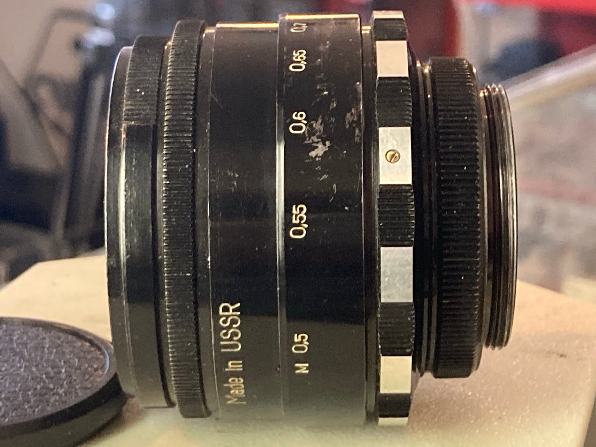 Helios-44 M39-lens, extra zicht op frontelement