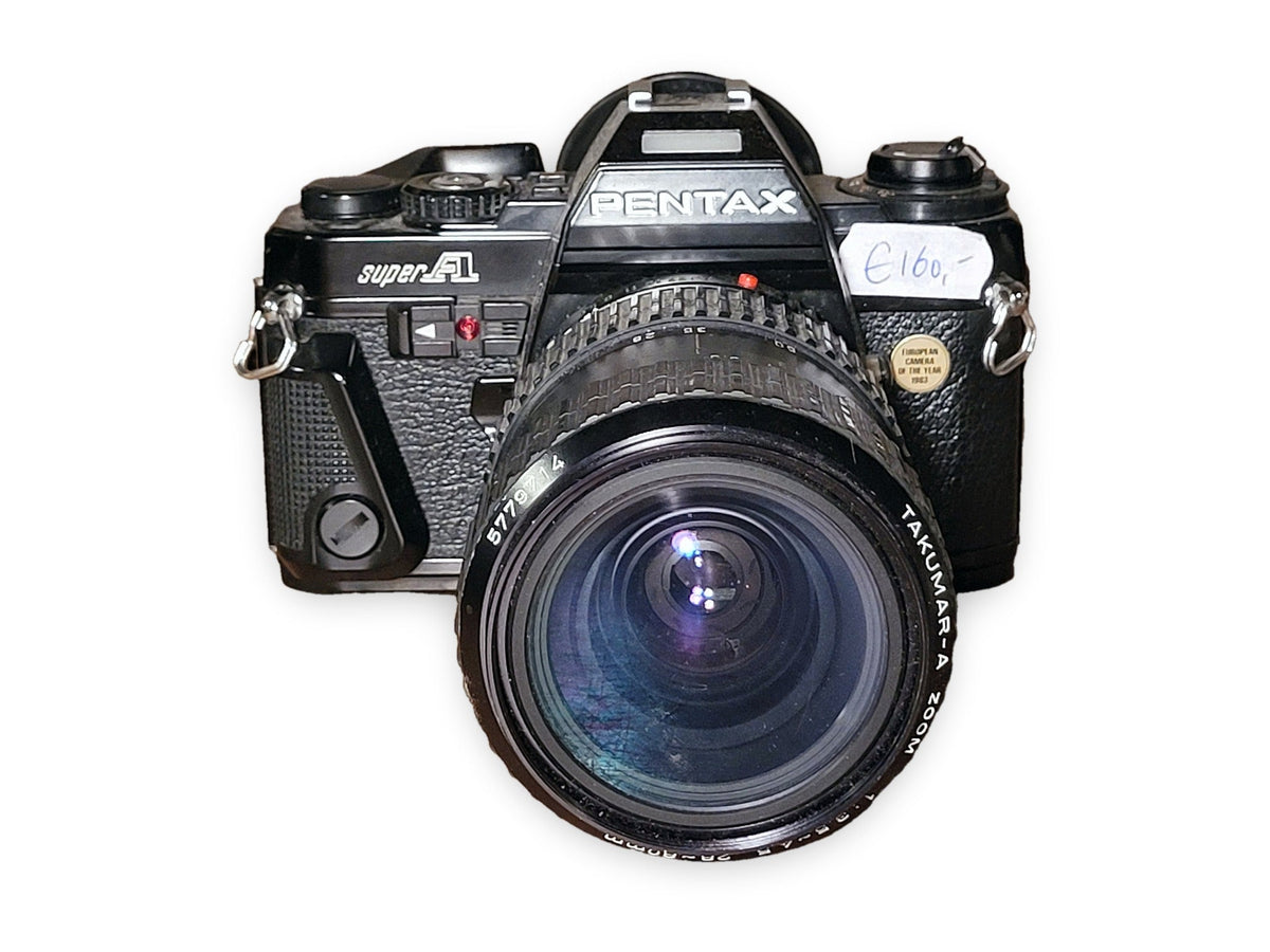 Pentax Super A 35mm spiegelreflexcamera met Takumar-A Zoom 28-80mm f/3.5-4.5 – vintage analoge camera bij De Majum Rotterdam