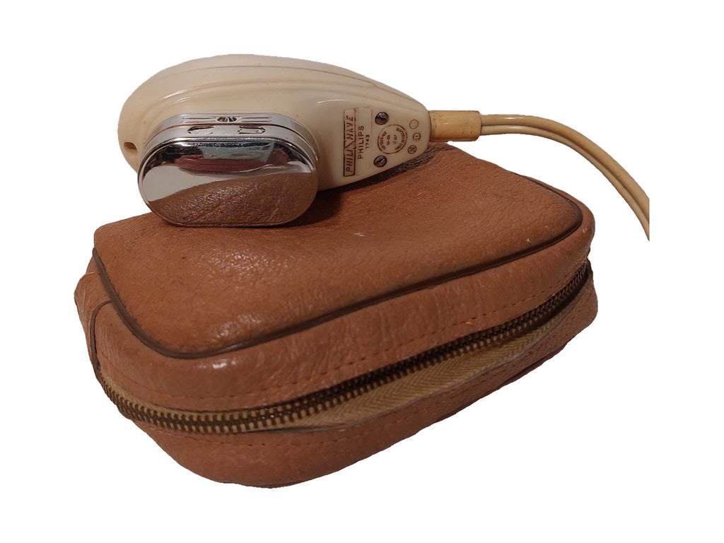Philips Philishave vintage elektrisch scheerapparaat – dubbele scheerkop met etui