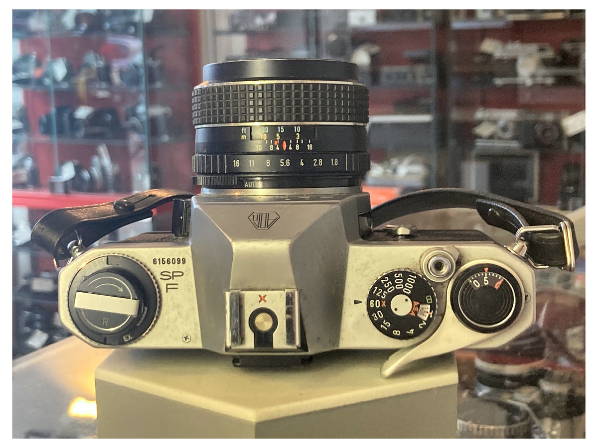 Asahi Pentax Spotmatic F spiegelreflexcamera met SMC Takumar 55mm f/1.8, getest en werkend – foto 5 van 5