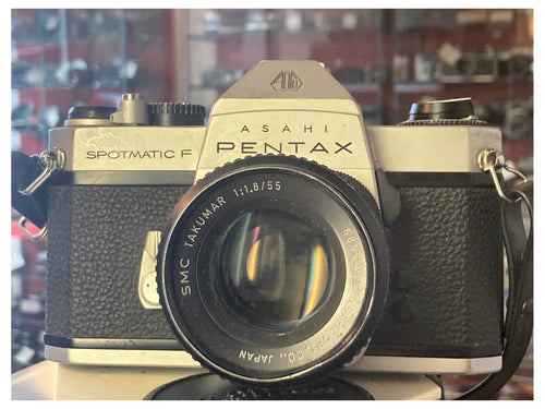 Asahi Pentax Spotmatic F spiegelreflexcamera met SMC Takumar 55mm f/1.8, getest en werkend – foto 2 van 5