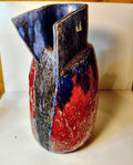 West Germany Fat Lava keramieken studio-aardewerk vaas – rood, blauw en zwart – foto 1