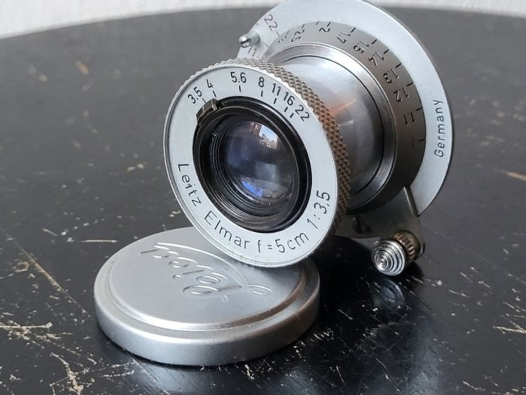 Leitz Elmar 5cm f/3.5 Collapsible Lens Silver | Leica LTM / M39 – vintage analoge camera bij De Majum Rotterdam