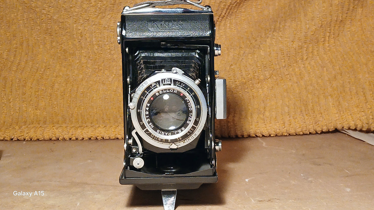 Vintage Kinax Super Kinax II balgcamera met Bellor 100mm f/3.5 lens. – foto 1