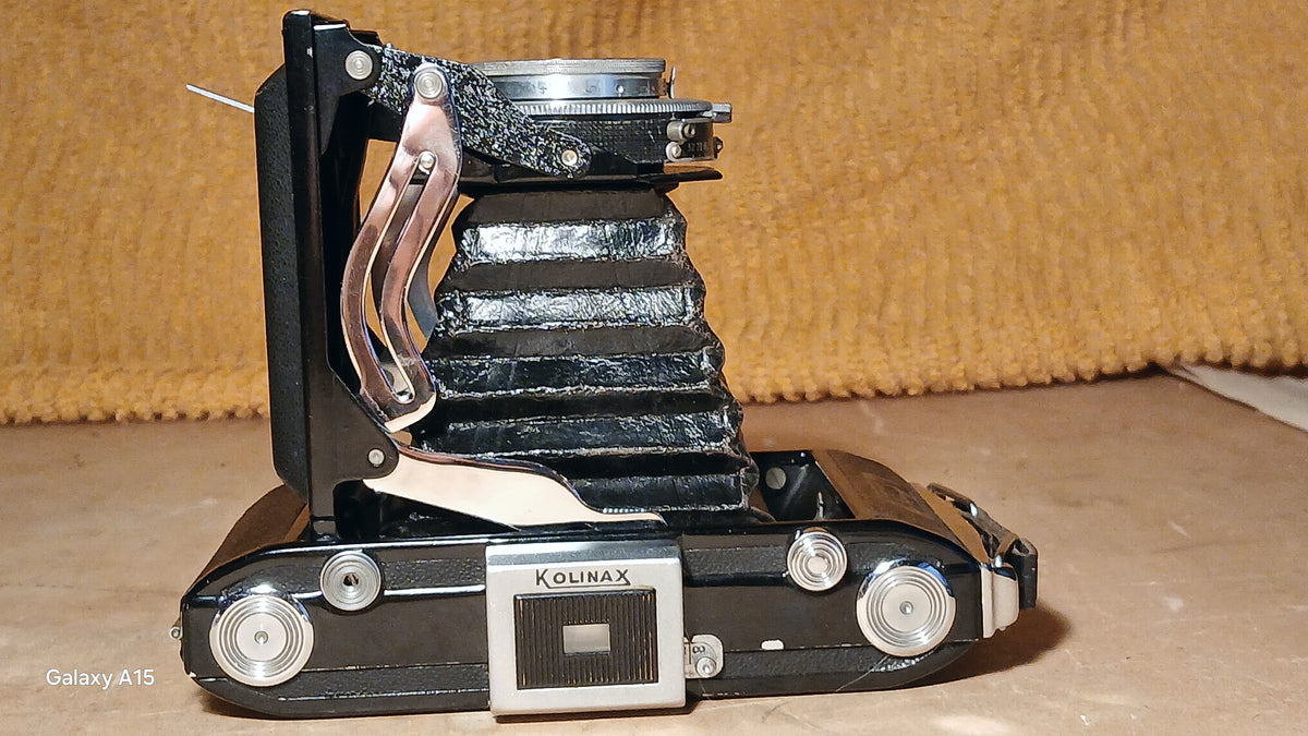 Vintage Kinax Super Kinax II balgcamera met Bellor 100mm f/3.5 lens. – foto 4