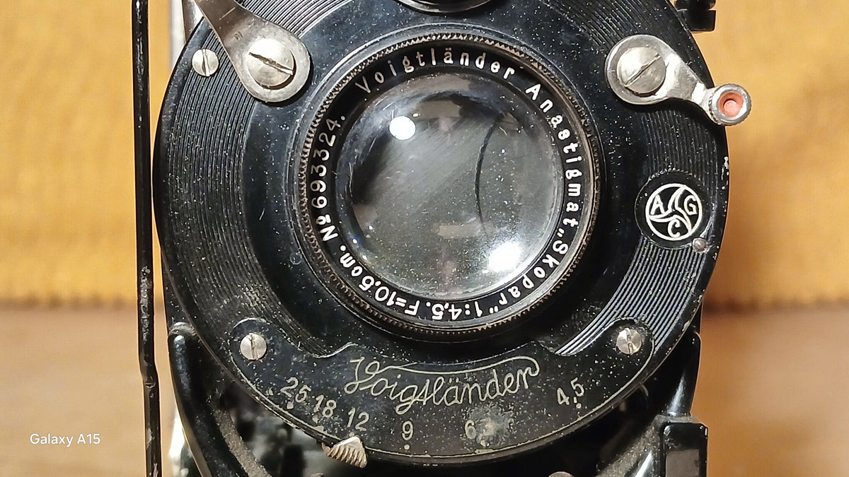 Voigtländer Inos II Klapcamera – Anastigmat Skopar 10,5cm f/4.5 – Vintage 6x9 – foto 3