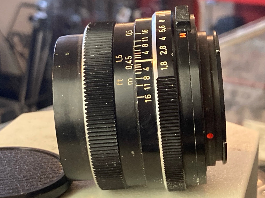 Carl Zeiss Planar lens opschrift en serienummer 5182941